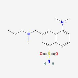 molecular formula C17H25N3O2S B1214134 1-(5-Dimethylaminonaphthalene-1-sulfonamide)-3-N,N-dimethylaminopropane CAS No. 30003-07-7
