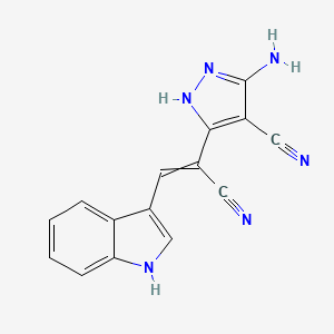 3-amino-5-[1-cyano-2-(1H-indol-3-yl)ethenyl]-1H-pyrazole-4-carbonitrile
