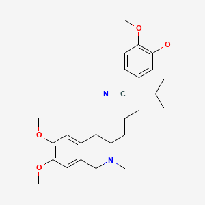 molecular formula C28H38N2O4 B1214142 3-[4-(3,4-dimethoxyphenyl)-4-isopropyl-4-cyanobutyl]-6,7-dimethoxy-N-methyl-1,2,3,4-tetrahydroisoquinoline 
