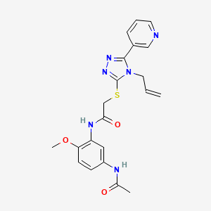 molecular formula C21H22N6O3S B12141435 N-(5-acetamido-2-methoxyphenyl)-2-[(4-prop-2-enyl-5-pyridin-3-yl-1,2,4-triazol-3-yl)sulfanyl]acetamide 