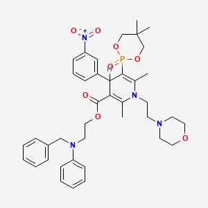 2,6-Dimethyl-5-(5,5-dimethyl-2-oxo-1,3,2-dioxaphosphorinan-2-yl)-1-(2-morpholinoethyl)-4-(3-nitrophenyl)-1,4-dihydro-3-pyridinecarboxylic acid 2-(benzylphenylamino)ethyl ester