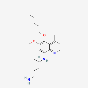 molecular formula C22H35N3O2 B1214152 N4-(5-(HEXYLOXY)-6-METHOXY-4-METHYL-8-QUINOLINYL)-1,4-PENTANEDIAMINE CAS No. 81358-96-5