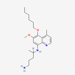 molecular formula C22H35N3O2 B1214152 1,4-Pentanediamine, N4-(5-(hexyloxy)-6-methoxy-4-methyl-8-quinolinyl)- CAS No. 81358-96-5