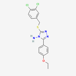molecular formula C17H16Cl2N4OS B12141561 3-[(3,4-Dichlorophenyl)methylthio]-5-(4-ethoxyphenyl)-1,2,4-triazole-4-ylamine 