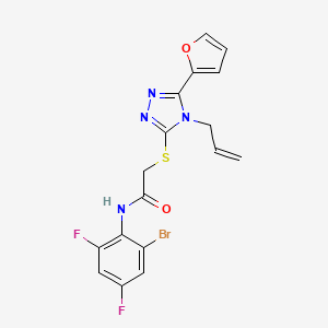 molecular formula C17H13BrF2N4O2S B12141586 N-(2-bromo-4,6-difluorophenyl)-2-{[5-(furan-2-yl)-4-(prop-2-en-1-yl)-4H-1,2,4-triazol-3-yl]sulfanyl}acetamide 