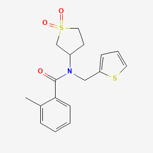 molecular formula C17H19NO3S2 B12141847 N-(1,1-dioxidotetrahydrothiophen-3-yl)-2-methyl-N-(thiophen-2-ylmethyl)benzamide 