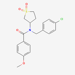 molecular formula C19H20ClNO4S B12141945 N-(4-chlorobenzyl)-N-(1,1-dioxidotetrahydrothiophen-3-yl)-4-methoxybenzamide 