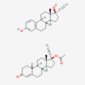 molecular formula C42H52O5 B1214198 Norethindrone acetate and ethinyl estradiol CAS No. 8015-12-1