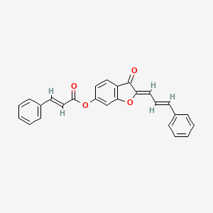 molecular formula C26H18O4 B12142123 (2Z)-3-oxo-2-[(2E)-3-phenylprop-2-en-1-ylidene]-2,3-dihydro-1-benzofuran-6-yl (2E)-3-phenylprop-2-enoate 