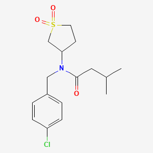 molecular formula C16H22ClNO3S B12142165 N-(4-chlorobenzyl)-N-(1,1-dioxidotetrahydrothiophen-3-yl)-3-methylbutanamide 