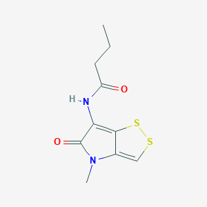 molecular formula C10H12N2O2S2 B1214219 N-(4-methyl-5-oxo-dithiolo[4,3-b]pyrrol-6-yl)butanamide 