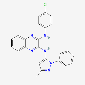 molecular formula C24H19ClN6 B12142199 N-(4-chlorophenyl)-N'-(3-methyl-1-phenyl-1H-pyrazol-5-yl)quinoxaline-2,3-diamine 