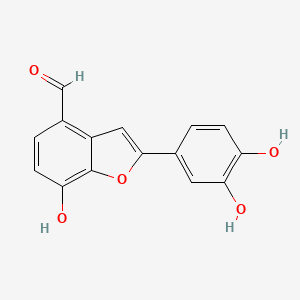 2-(3,4-Dihydroxyphenyl)-7-hydroxy-1-benzofuran-4-carbaldehyde