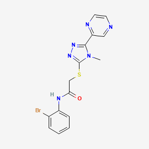molecular formula C15H13BrN6OS B12142220 N-(2-bromophenyl)-2-{[4-methyl-5-(pyrazin-2-yl)-4H-1,2,4-triazol-3-yl]sulfanyl}acetamide 