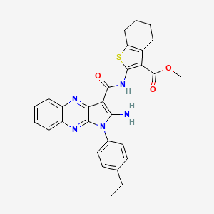 molecular formula C29H27N5O3S B12142279 methyl 2-({[2-amino-1-(4-ethylphenyl)-1H-pyrrolo[2,3-b]quinoxalin-3-yl]carbonyl}amino)-4,5,6,7-tetrahydro-1-benzothiophene-3-carboxylate 