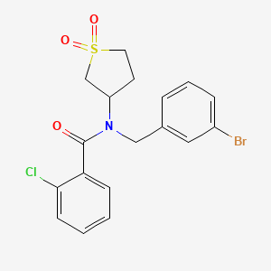molecular formula C18H17BrClNO3S B12142394 N-(3-bromobenzyl)-2-chloro-N-(1,1-dioxidotetrahydrothiophen-3-yl)benzamide 