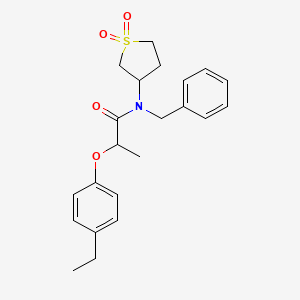 molecular formula C22H27NO4S B12142433 N-benzyl-N-(1,1-dioxidotetrahydrothiophen-3-yl)-2-(4-ethylphenoxy)propanamide 