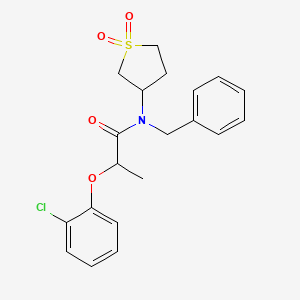 molecular formula C20H22ClNO4S B12142511 N-benzyl-2-(2-chlorophenoxy)-N-(1,1-dioxidotetrahydrothiophen-3-yl)propanamide 