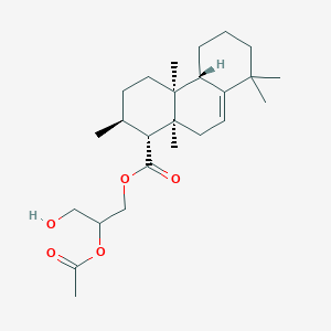 molecular formula C25H40O5 B1214258 (2-acetyloxy-3-hydroxypropyl) (1R,2S,4aS,4bS,10aS)-2,4a,8,8,10a-pentamethyl-2,3,4,4b,5,6,7,10-octahydro-1H-phenanthrene-1-carboxylate 