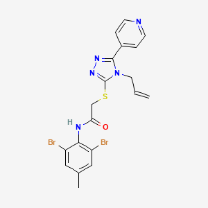 molecular formula C19H17Br2N5OS B12142584 N-(2,6-dibromo-4-methylphenyl)-2-{[4-(prop-2-en-1-yl)-5-(pyridin-4-yl)-4H-1,2,4-triazol-3-yl]sulfanyl}acetamide 