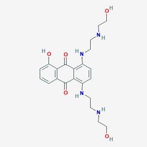 molecular formula C22H28N4O5 B121426 1-Hydroxy-5,8-bis(2-((2-hydroxyethyl)amino)ethylamino)-9,10-anthracenedione CAS No. 80189-44-2