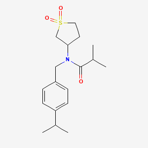 molecular formula C18H27NO3S B12142669 N-(1,1-dioxidotetrahydrothiophen-3-yl)-2-methyl-N-[4-(propan-2-yl)benzyl]propanamide 