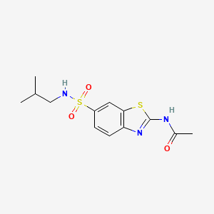 molecular formula C13H17N3O3S2 B12142690 N-(6-(N-isobutylsulfamoyl)benzo[d]thiazol-2-yl)acetamide 