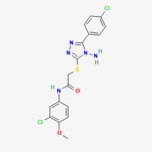 molecular formula C17H15Cl2N5O2S B12142809 2-{[4-amino-5-(4-chlorophenyl)-4H-1,2,4-triazol-3-yl]sulfanyl}-N-(3-chloro-4-methoxyphenyl)acetamide 