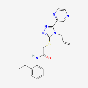molecular formula C20H22N6OS B12142818 N-[2-(methylethyl)phenyl]-2-(4-prop-2-enyl-5-pyrazin-2-yl(1,2,4-triazol-3-ylth io))acetamide 