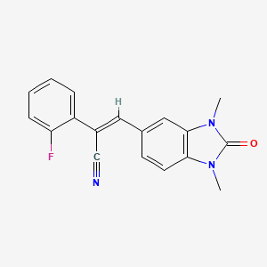 (Z)-3-(1,3-dimethyl-2-oxobenzimidazol-5-yl)-2-(2-fluorophenyl)prop-2-enenitrile