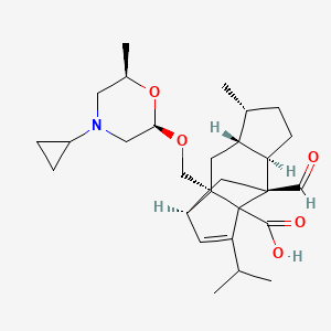 (2S,4R,5R,8R,9S,11R)-2-[[(2R,6R)-4-cyclopropyl-6-methylmorpholin-2-yl]oxymethyl]-9-formyl-5-methyl-13-propan-2-yltetracyclo[7.4.0.02,11.04,8]tridec-12-ene-1-carboxylic acid