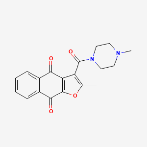 molecular formula C19H18N2O4 B12143142 2-Methyl-3-[(4-methylpiperazinyl)carbonyl]naphtho[2,3-b]furan-4,9-dione 