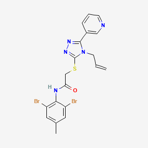 molecular formula C19H17Br2N5OS B12143188 N-(2,6-dibromo-4-methylphenyl)-2-{[4-(prop-2-en-1-yl)-5-(pyridin-3-yl)-4H-1,2,4-triazol-3-yl]sulfanyl}acetamide 