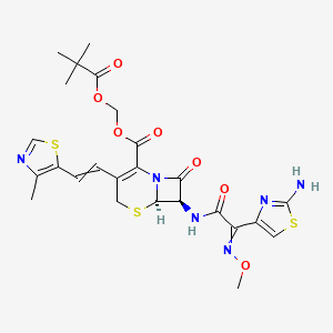 2,2-dimethylpropanoyloxymethyl (6R,7R)-7-[[2-(2-amino-1,3-thiazol-4-yl)-2-methoxyiminoacetyl]amino]-3-[2-(4-methyl-1,3-thiazol-5-yl)ethenyl]-8-oxo-5-thia-1-azabicyclo[4.2.0]oct-2-ene-2-carboxylate