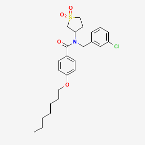 molecular formula C25H32ClNO4S B12143377 N-(3-chlorobenzyl)-N-(1,1-dioxidotetrahydrothiophen-3-yl)-4-(heptyloxy)benzamide 