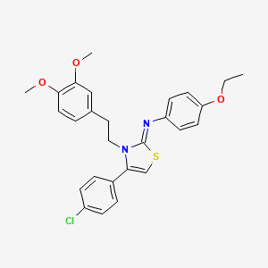 molecular formula C27H27ClN2O3S B12143411 N-[(2Z)-4-(4-chlorophenyl)-3-[2-(3,4-dimethoxyphenyl)ethyl]-1,3-thiazol-2(3H)-ylidene]-4-ethoxyaniline 