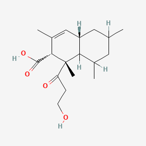 1-(3-Hydroxypropanoyl)-1,3,6,8-tetramethyl-1,2,4a,5,6,7,8,8a-octahydronaphthalene-2-carboxylic acid