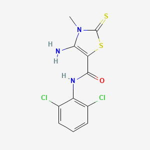 molecular formula C11H9Cl2N3OS2 B12143530 4-amino-N-(2,6-dichlorophenyl)-3-methyl-2-thioxo-2,3-dihydro-1,3-thiazole-5-carboxamide CAS No. 850827-15-5