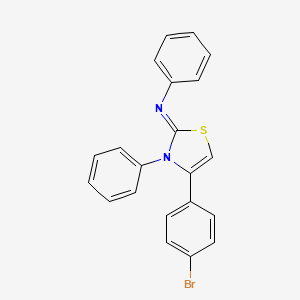 molecular formula C21H15BrN2S B12143578 N-[(2E)-4-(4-bromophenyl)-3-phenyl-1,3-thiazol-2(3H)-ylidene]aniline 