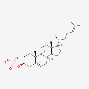 molecular formula C27H44O4S B1214361 [(3S,8S,9S,10R,13R,14S,17R)-10,13-dimethyl-17-[(2R)-6-methylhept-5-en-2-yl]-2,3,4,7,8,9,11,12,14,15,16,17-dodecahydro-1H-cyclopenta[a]phenanthren-3-yl] hydrogen sulfate CAS No. 54378-86-8