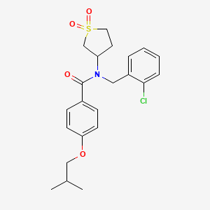 molecular formula C22H26ClNO4S B12143736 N-(2-chlorobenzyl)-N-(1,1-dioxidotetrahydrothiophen-3-yl)-4-(2-methylpropoxy)benzamide 