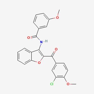 molecular formula C24H18ClNO5 B12143761 N-{2-[(3-chloro-4-methoxyphenyl)carbonyl]-1-benzofuran-3-yl}-3-methoxybenzamide 