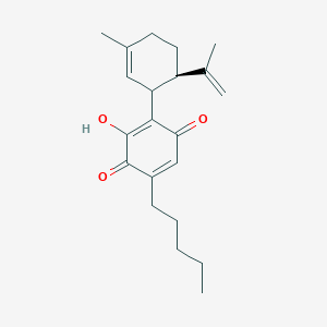 molecular formula C21H28O3 B1214403 3-Hydroxy-2-(6beta-isopropenyl-3-methyl-2-cyclohexenyl)-5-pentyl-1,4-benzoquinone 
