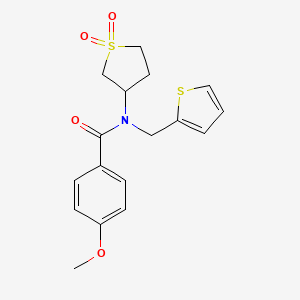 molecular formula C17H19NO4S2 B12144109 N-(1,1-dioxidotetrahydrothiophen-3-yl)-4-methoxy-N-(thiophen-2-ylmethyl)benzamide 