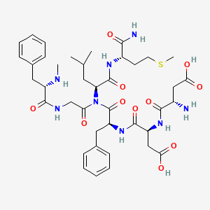 molecular formula C40H56N8O11S B1214412 Substance P (5-11), asp(5,6)-mephe(8)- CAS No. 104499-97-0