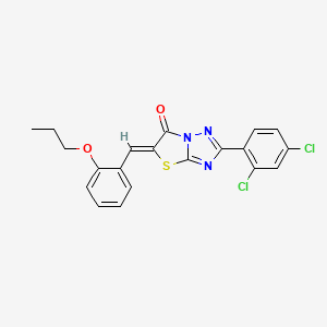 molecular formula C20H15Cl2N3O2S B12144136 (5Z)-2-(2,4-dichlorophenyl)-5-(2-propoxybenzylidene)[1,3]thiazolo[3,2-b][1,2,4]triazol-6(5H)-one 