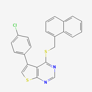 molecular formula C23H15ClN2S2 B12144176 5-(4-Chlorophenyl)-4-(naphthylmethylthio)thiopheno[2,3-d]pyrimidine 