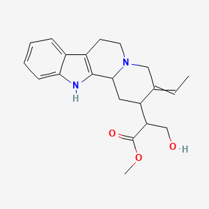 molecular formula C21H26N2O3 B1214421 methyl 2-(3-ethylidene-2,4,6,7,12,12b-hexahydro-1H-indolo[2,3-a]quinolizin-2-yl)-3-hydroxypropanoate 