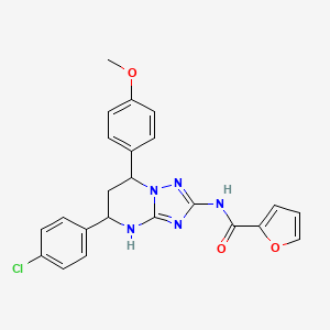 molecular formula C23H20ClN5O3 B1214426 N-[5-(4-chlorophenyl)-7-(4-methoxyphenyl)-1,5,6,7-tetrahydro-[1,2,4]triazolo[1,5-a]pyrimidin-2-yl]-2-furancarboxamide 
