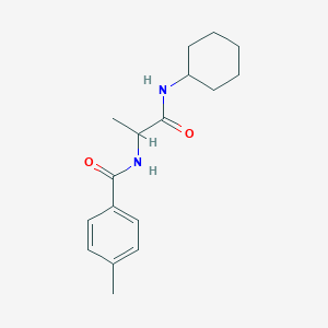 molecular formula C17H24N2O2 B12144268 N-(1-(cyclohexylamino)-1-oxopropan-2-yl)-4-methylbenzamide 